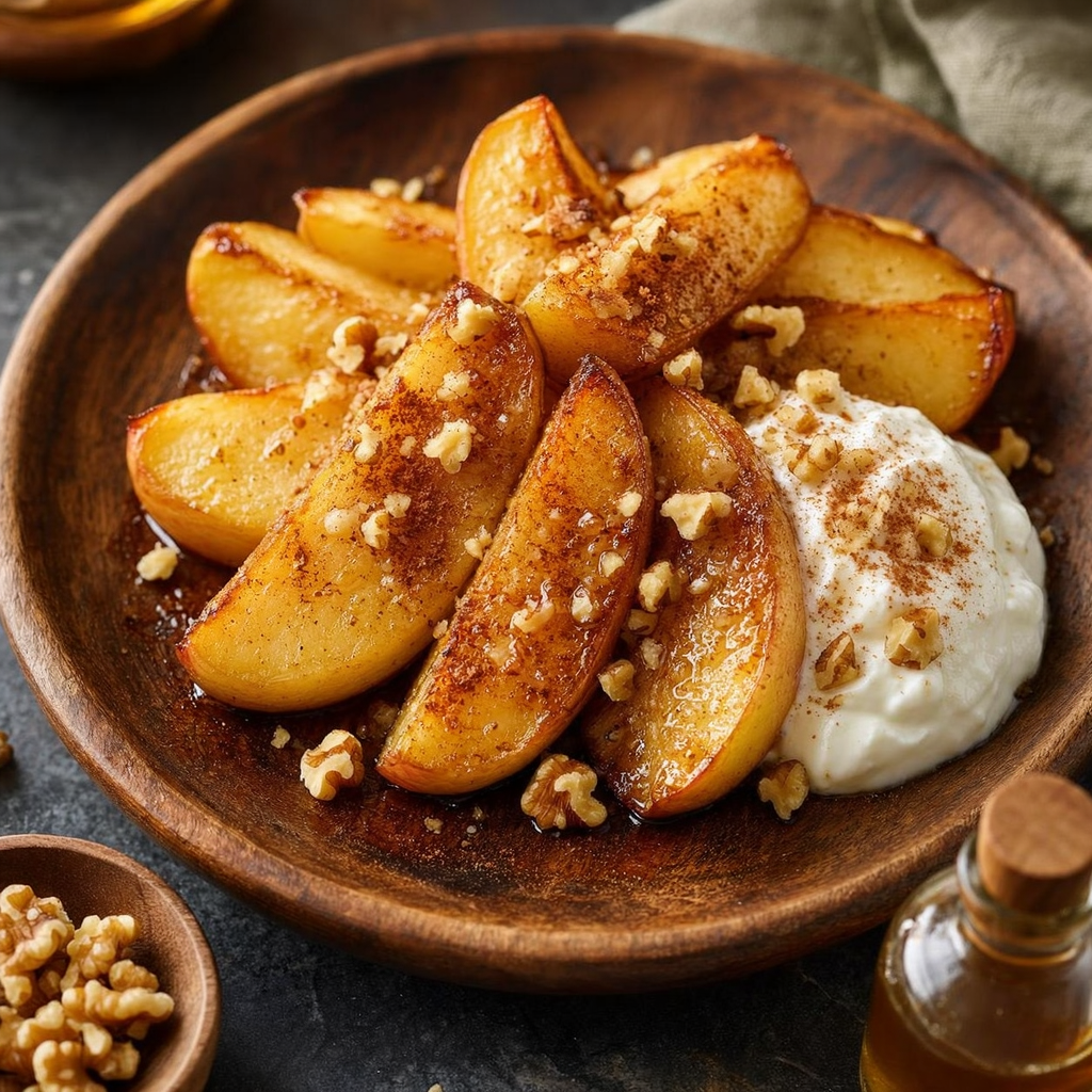 Manzanas Asadas con Canela y Nueces