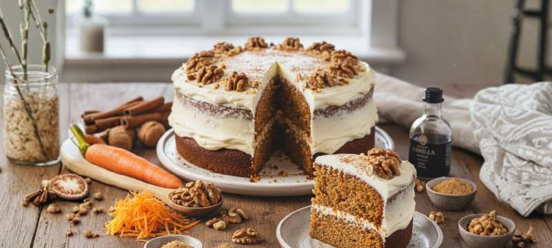Pastel de zanahoria y nueces