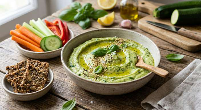 Humus de Calabacín y Albahaca