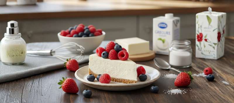 Tarta de queso con frutos rojos